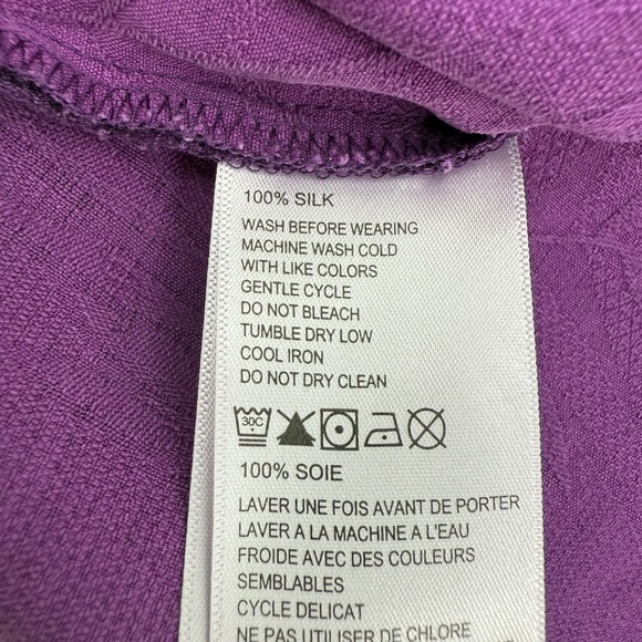 Tommy Bahama Shirt Men XL Purple Silk LSU Button Up Short Sleeve Floral Hawaiian - Picture 8 of 11